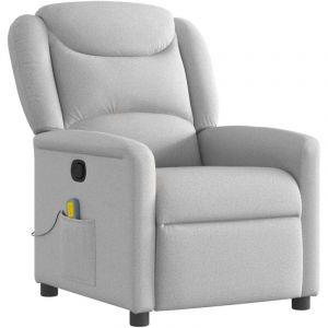 VidaXL Fauteuil de massage inclinable gris nuage tissu