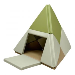 Sunny Davi Parcours Motricité pour Bébé, Beige Soft Play – Blocs de construction en Mousse, Tapis de Jeux pliable, Tente ou Bateau, Mousse EPE à