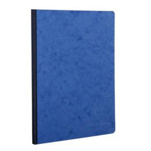 Clairefontaine 791424C - Cahier Age Bag 210x297, 192p./96 feuilles 90 g/m² brochure dos toilé, couv. coloris bleu, quadrillé 5x5