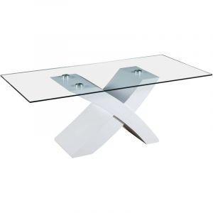 Habitat et Jardin Table basse rectangulaire 'Tina' - 117 x 62 x 45 cm - Blanc / MDF laqué