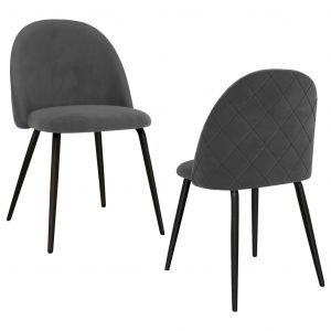 Image de VidaXL Chaises de Salle à Manger Tissu 2 pcs Gris