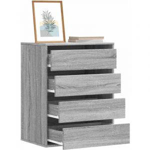 VidaXL Commode d'angle sonoma gris 60x41x76 cm bois d'ingénierie, commode à tiroirs, classeur, armoire à tiroirs, armoire de rangement, buffet