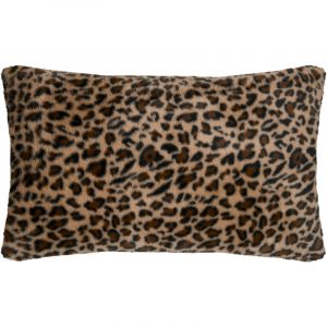 LOVELY CASA Coussin imprimé léopard Marron Clair 50x80 cm