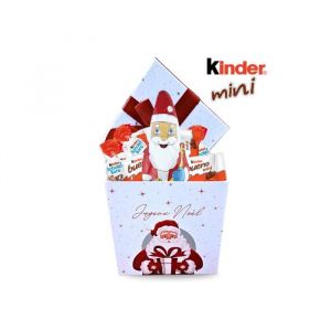 KINDER Noël Assortiment de 50 Chocolats Schokobons + Mini-Bueno + 1 Figurine Père Noël Chocolat dans une Boite Festive