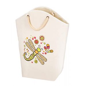 Wenko Panier Rollin Art Libellule cr&egrave;me - 53x60x25 cm