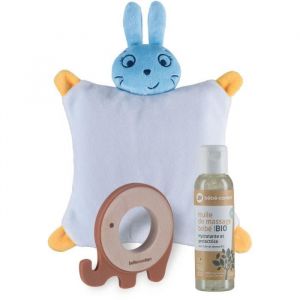 Image de Bébé Confort Coffret bien-être: doudou bouillotte + huile de massage pour bébé+ anneau de dentition bois & silicone