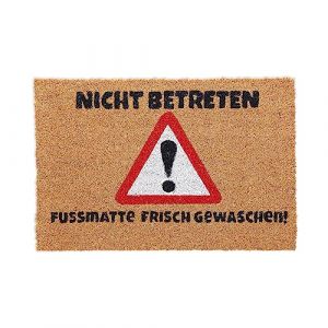 Relaxdays Paillasson en Fibres de Coco, antidérapant, avec Inscription, 60x40 cm, intérieur et extérieur, Nature et Noir