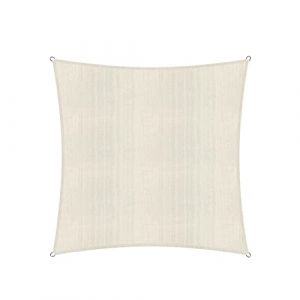 Lumaland voile d'ombrage cordes de fixation incluses, 100% HDPE avec le filtre UV de protection 3x3 beige