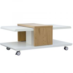 Table B e Design "Yavor" 110cm Naturel & Blanc Prix