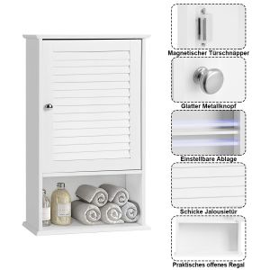 Armoire murale Coast armoire de salle de bain armoire murale suspendue avec base réglable blanc