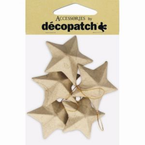 Image de decopatch Set 5 étoiles - papier mâché - 8cm