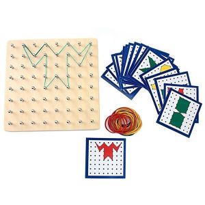 Image de Planc à clous et élastique reproduction de modèles jeu montessori