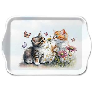 Ambiente Mini Plateau Rectangulaire Motif Chatons Et Papillons