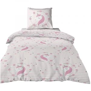 Housse de couette + 1 taie 140 x 200 cm Rina petite licorne