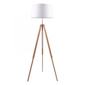 Image de Lampadaire Bois ""Tripod"" 158cm Chêne & Blanc - Paris Prix"