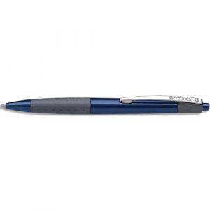 Image de Schneider (Papeterie) Stylo bille rétractable Loox avec grip caoutchou et clip en métal. Encre bleue. - Lot de 9