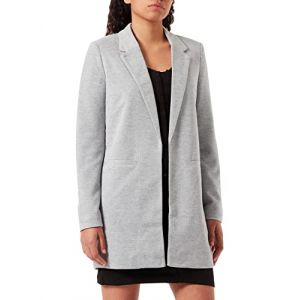 Vero Moda VMVERINA LS Long Blazer, Gris Clair chiné, 38 Femme