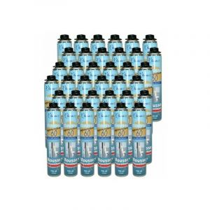 36 mousses polyuréthane expansives 750 Ml - Isole. colle et rebouche - Mousse pistolable - Extérieur et intérieur - Dstock60