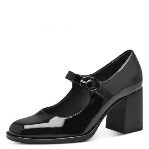 Tamaris Femme Escarpins, Dame Escarpins à lanières,Escarpins Sangle,TOUCHit,Escarpin de Fermeture,Mary-Jane,Festif,Wiesn,Black Patent,36 EU