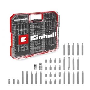 Einhell Original XL-CASE 40 pcs. kit d'embouts de vissage automobile (embouts de force en acier CrV avec tige hexagonale de 10 mm, adaptateur de douille 10 mm Hex &agrave; 3/8" et &agrave; 1/2" carr&eacute;)