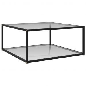 VidaXL Table à thé Transparent 80x80x35 cm Verre trempé