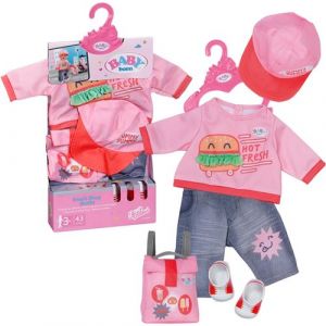 Zapf Creation BABY born Tenue pour Snack-Bar, Tenue de vendeuse avec Casquette, Chaussures et Sac à Dos pour poupées de 43 cm, 835944