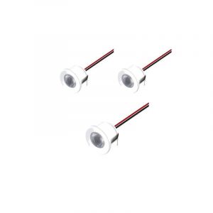 Mini Spot LED Encastrable 1W Blanc Naturel 4000K DC12V perçage 25mm 120lm - Lot de 3