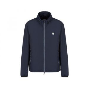 Armani Exchange Imperm&eacute;able court &agrave; capuche dissimul&eacute;e Bleu - Taille M