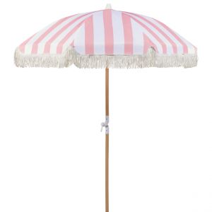 Image de Beliani Parasol de jardin ? 150 cm rose et blanc MONDELLO