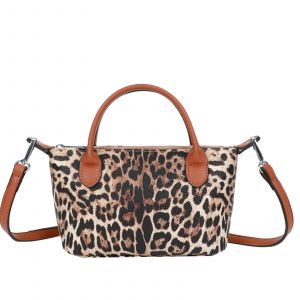 Sac &agrave; Main &agrave; Motif L&eacute;opard pour Femme avec Bandouli&egrave;re Amovible Gallantry L&eacute;opard marron