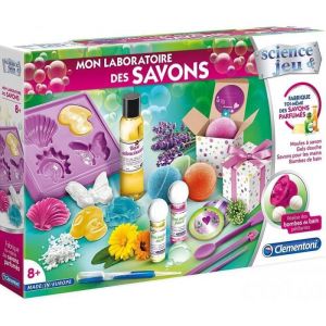 Clementoni Jouets Mon Premier Coffret : Mon Laboratoire de savons parfumées des 8 Ans - Science et Jeu - Fabrication savons - Science et Jeu Enfant