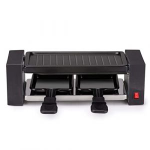Alpina Appareil à raclette 2 personnes 400W Polyvalent Grill + Raclette Revêtement Anti-adhésif Poelons et spatules 230V