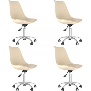 VidaXL Chaises Pivotantes de Salle &agrave; Manger Tissu Cr&egrave;me 4 pcs Cream