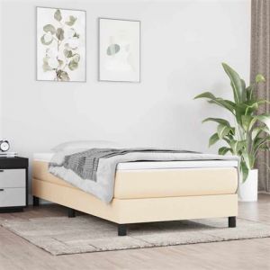 VidaXL Matelas &agrave; ressorts ensach&eacute;s pour enfants cr&egrave;me 80x160 cm tissu, meuble de chambre &agrave; coucher, matelas &agrave; ressorts, matelas de lit avec housse de fermeture &eacute;clair