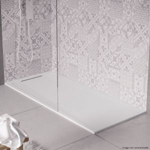 Receveur de douche en pierre naturelle extra plat à poser 70x80cm - blanc - ORIGINE