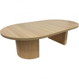 Oviala Table basse ovale 120 cm moderne effet bois clair