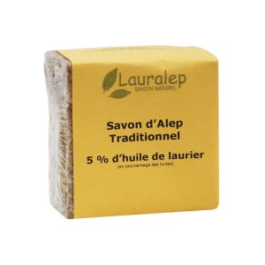 Lauralep Savon d'Alep Traditionnel - 5% d'Huile de Laurier - 200 g