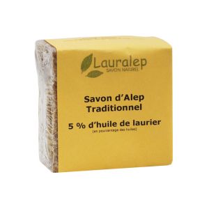 Lauralep Savon d'Alep Traditionnel - 5% d'Huile de Laurier - 200 g