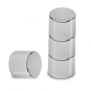 Maul Aimant Néodyme en Forme de Pastille, Lot de 4 Aimants Ronds Particulièrement Puissants, Aimants au design Moderne, 12 x 10 mm, Charge Jusqu'à 5, 3 kg, Argent