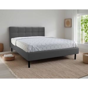 Structure de lit en Simili cuir 160x200 gris anthracite