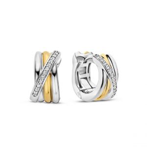 Ti sento Boucles D'Oreilles - 7960ZY Argent Doré Multi Joncs