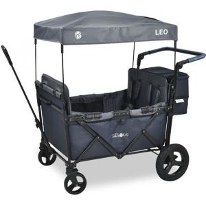 Arebos FableKids Chariot pliable leo X4 Plus avec toit Chariot de transport pliable Blueberry bleu - Blueberry bleu