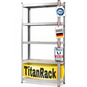 Mammut Tag&egrave;re pour charge lourde Meuble de rangement Grizzly 5 &Eacute;tages (agglom&eacute;r&eacute;) Plaqu&eacute; en zinc 180 x 90 x 30 cm - Argent