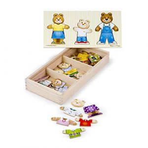 Image de Melissa & Doug 13770 - Puzzle En Bois De Vêtements Pour La Famille Ourse