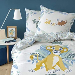 Parure housse de couette 140X200cm + 1 taie d'oreiller LE ROI LION JUNGLE