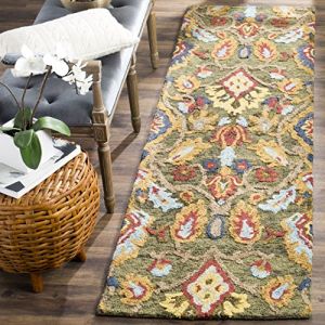 Tapis Laine Vert/Multicolore 70 X 180
