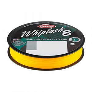 Berkley Coup de fouet8 Whiplash8, Ligne de pêche, Superline, Predator Fishing, Brochet, Perche, Sandre, Truite, Unisexe, Jaune, 0.06mm, 10.7kg, 23lb, 330yd