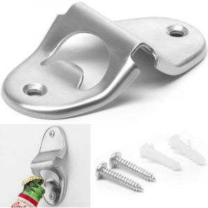 Hendi Ouvre-bouteilles, montage mural, vis incluses, 30x50x(H)10mm, inox