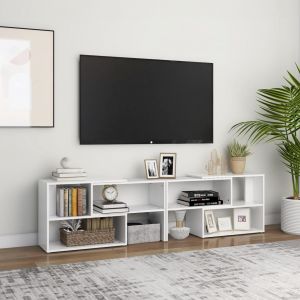 VidaXL Meuble TV Blanc 149x30x52 cm Agglom?r?