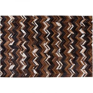 Beliani Tapis marron aux motifs à chevron 160 x 230 cm BALAT - marron